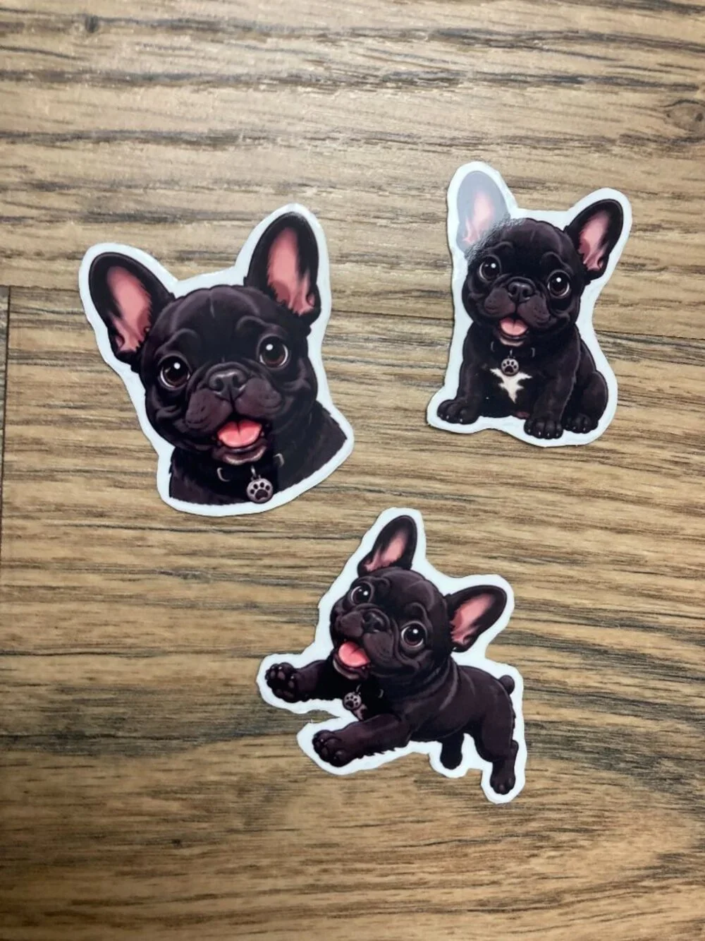 3 Flexible Dog Magnets Black French Bulldog Puppy Refrigerator Fridge Decor Set